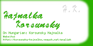 hajnalka korsunsky business card